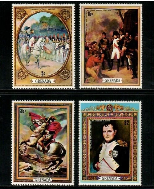 Grenada 1971 - Napoleon Art - Set of 4 Stamps - Scott #413-16 - MNH - Image 1 of 1