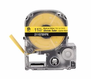 Epson 211STBYPX Shrink Tube 1/2" Black on Yellow 11mm K-Sun 211STBY - Picture 1 of 3