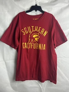 Vintage USC Trojans Football NCAA Herren weinrot T-Shirt Größe L Large 100 % Baumwolle - Bild 1 von 4