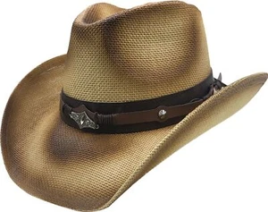 Herren Stroh Cowboy Hut Klassisch Sommer Cowboy Hut - Vintage Western Cowboy Hut - Bild 1 von 6
