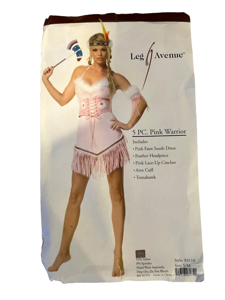 New Leg Avenue Sexy Adult 5 Pc Pink Warrior Halloween Costume Size S/M - Image 1 of 4