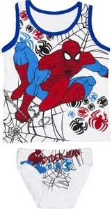 Disney & License Underwear 2 Pieces Set for Boys 100% Cotton (Spiderman White) - Picture 1 of 1