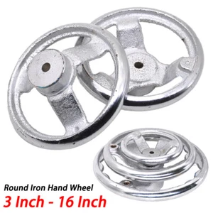 3" - 16" Round Iron Hand Wheel Chrome Plated Handwheel for Milling Machine Lathe - Picture 1 of 8