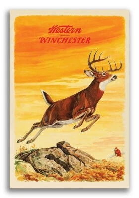 1955 Western Winchester Deer Hunting Poster - 20x30 - Image 1 of 3