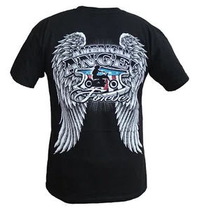 AMERICAN ANGEL FOREVER GIRL ON BIKE BLACK TEE SHIRT ALL SIZES T-SHIRT - TH1 - Picture 1 of 2