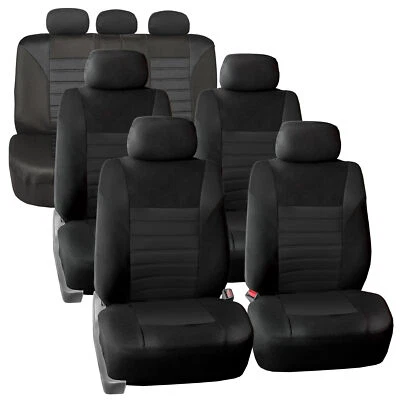 FH Group Universal Fit 3 filas fundas de asiento de coche para SUV 3D malla - Juego completo de 7 plazas Foto 1 de 4