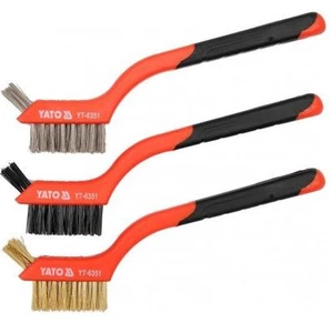 Yato Profi Doppelseitiges Mini Drahtbürsten Set 3tlg Nylon Messing (YT-6351) - Bild 1 von 1