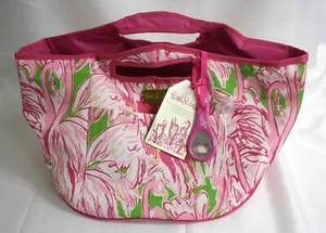 Lilly Pulitzer Insulated Beverage Bucket Bottle Opener Flamingo Pink Colony - Picture 1 of 4