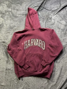 Harvard Crimson Hoodie Sweatshirt Mens Maroon NCAA College Pullover Hooded - Picture 1 of 10