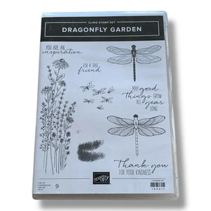 Stampin Up Dragonfly Garden Stamp Set 154411 Spring Butterflies Wild Flowers - Picture 1 of 5