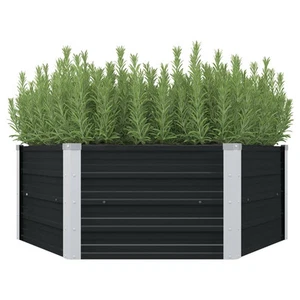Raised Garden Bed Patio Raised Flower Bed Galvanized Steel Planter vidaXL - Picture 1 of 28