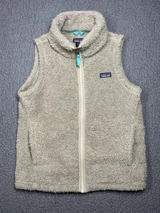 Patagonia Fleece Los Gatos Vest Kids Size L 12 Beige Full Zip - Picture 1 of 11