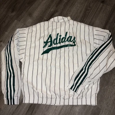 Chaqueta a Rayas Adidas Originales Blanca Verde Talla XS Firebird Supergirl Cortavientos Foto 1 de 4