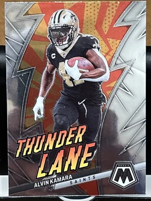 2023 Panini Mosaic Thunder Lane Alvin Kamara #TL-AK- New Orleans Saints - Image 1 of 2