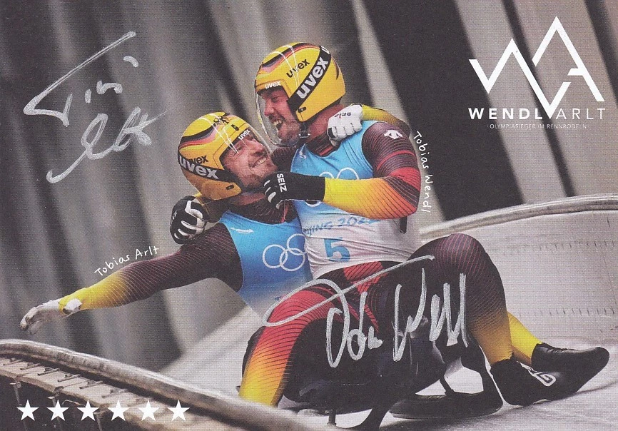 Tobias WENDL/Tobias ARLT - Deutschland, Gold Olympia 2022 Rodeln, Original! - Bild 1 von 1