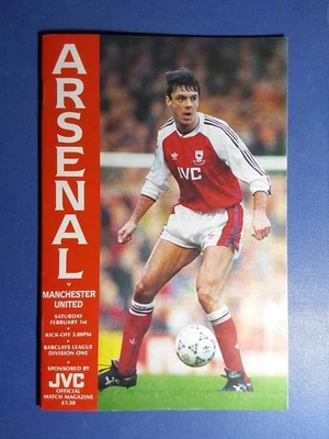Arsenal v Manchester United 1st February 1992 Vgc - Image 1 of 3