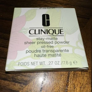 CLINIQUE Stay-Matte Sheer Pressed Powder - 01 Stay Buff (VF) - 0.27 OZ / 7.6 g - Picture 1 of 4