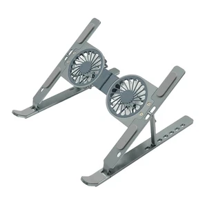 Metal Aluminum Alloy RGB LED Light 2 Cooling Fan Notebook Laptop Stand9204 - Picture 1 of 31