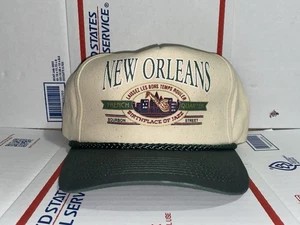 New Orleans Vintage SnapBack Hat Baseball Trucker Cap 1990s French Quarter Jazz - Picture 1 of 5