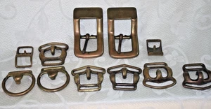 Vintage LOT of 11 HORSE Bridle HARNESS Buckle WESTERN Boyt SOLID Bronze LARGE - Picture 1 of 14