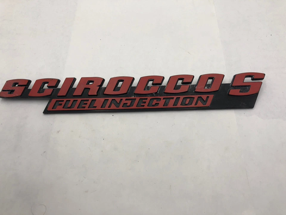 Emblema insignia escotilla trasera Volkswagen Scirocco S rojo GTI escritura OEM VW MK2 MK1 Foto 1 de 4