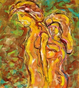 Juntos - Gouache Original - Por F. DeTrolio (impresiones disponibles) - Imagen 1 de 10