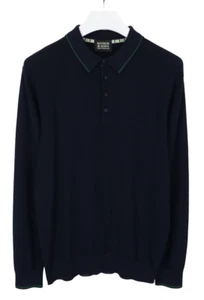 SCOTCH & SODA Jumper Men's MEDIUM Pullover Polo Collar Waffle Knit Navy - Picture 1 of 7