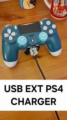 USB to EXT Charging Adapter for PlayStation PS4 DualShock 4 Controller - Immagine 1 di 4