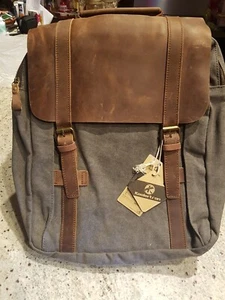Zaino In Pelle e Tela KOOLERTRON Unisex per Viaggio, Lavoro, Scuola o Campeggio. - Foto 1 di 4