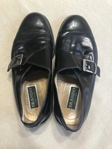 Brando Black Leather - Single Monk Strap Dress Shoes - Sz 45 (11) Made In Italy - Picture 1 of 12