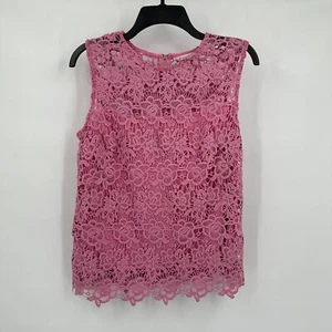 Nanette Leopore Women Crochet Lace Top Size M Pink Feminine Romantic Cottagecore - Picture 1 of 7