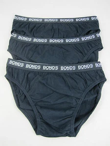 Bonds Boys Kids 3 Pack Cotton Briefs Underwear sizes 4 6 8 10 Colour Black - Picture 1 of 3