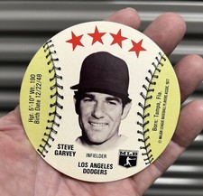 1977 Saga Disc Baseball card Steve Garvey exc