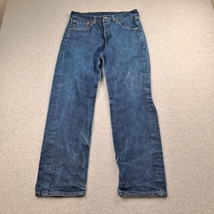 Levis 501 Jeans Men 32(29x29) Blue Denim Pants Button Fly Bootcut Ankle Loose - Picture 1 of 9