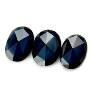 Wow Certified 2.22ct Natural Blue Sapphire VS Clarity Rose Cut Oval Matching Set - Picture 1 of 9