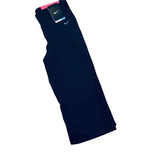 Nike Damen Schwarz Dri-Fit Be Strong Capri Weites Bein Hose Größe S Neu mit Etikett - Bild 1 von 5
