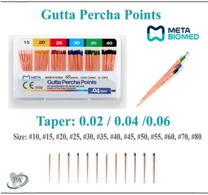 Dental Endo GUTTA PERCHA POINTS Taper 0.4 or 0.6 All Sizes #15 20 25 35 40 45 50 - Picture 1 of 7