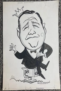 Disegno originale anni 50 JONATHAN WINTERS pubblicato di EDDIE GERMANO 9,5x15 - Foto 1 di 1