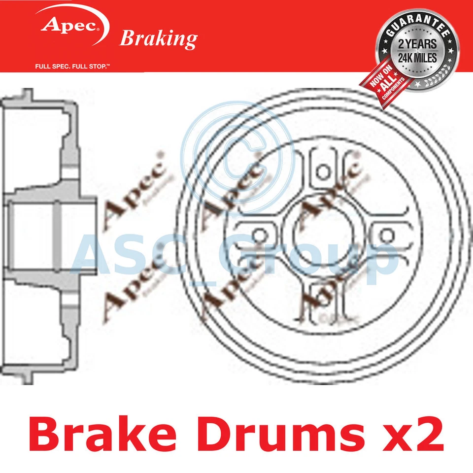 2x Apec 204.5mm (Interne) 4 Clou Rechange Arrière Frein à Main Frein De DRM9923 - Photo 1/1