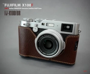 Lim's Italy Minerva Genuine Leather Half Case Brown Camera Cover For Fuji X100F - Picture 1 of 12