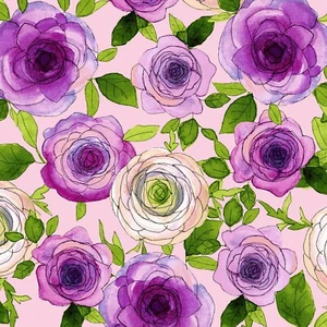 RADIANCE PINK ROSES~ Pink Background ~ Sue Zipkin ~ Pink, Purple, Blush Roses - Picture 1 of 2