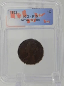 1862 Canada ONE CENT - ICG Graded F 15 - PENNY (BT790) - Picture 1 of 4