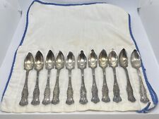 ANTIQUE WM. ROGERS & SON AA SILVERPLATE OXFORD GRAPEFRUIT SPOON SET OF  11