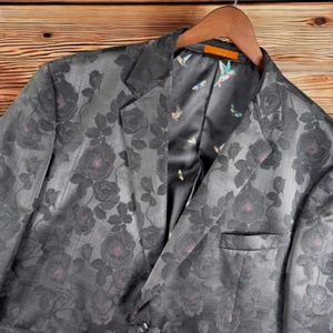 Tallia Blazer Uomo 56R Cappotto Sportivo Nero Colibrì Lucido Lusso Rose Tuta Giacca - Foto 1 di 15