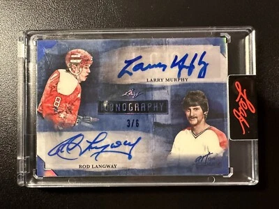 2022 Leaf Art Of Hockey Iconography Navy Holofoil LANGWAY/MURPHY #I-15  #’d 3/6 - Image 1 of 2
