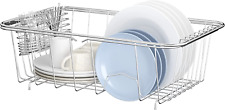 Sink Dish Drying Rack, 304 Stainless Steel Rustproof Expandable Dish Drainer Org