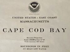 1977 Sea Chart Cape Cod Massachusetts USA Vintage Original Map Coastal Sailing
