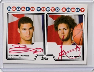 2008-09 Topps Rookie Shoot Blue Dual Autograph Brook Lopez And Robin Lopez - Picture 1 of 2