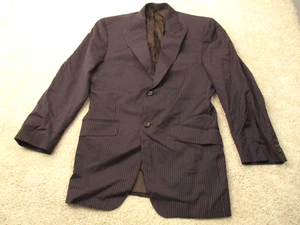 Versace Collection Mens Sz 48 R Blazer Black Suit Jacket Purple Striped - Picture 1 of 19