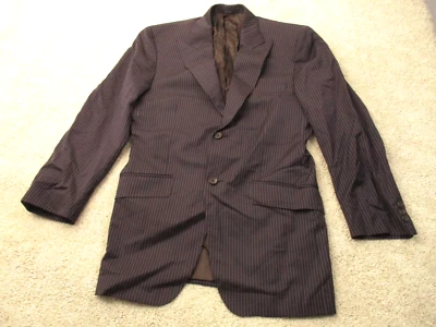 Versace Collection Mens Sz 48 R Blazer Black Suit Jacket Purple Striped - Image 1 of 4